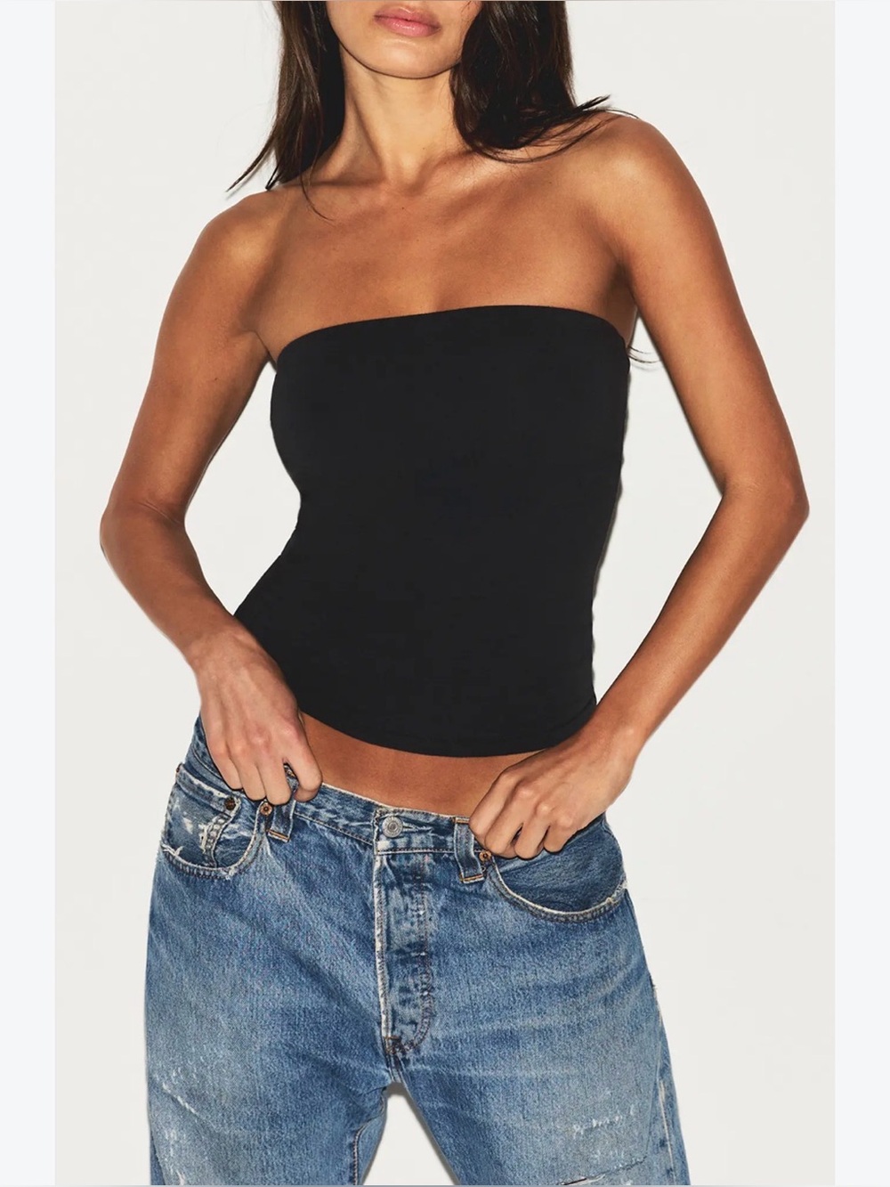 SKIMS Fits Everybody Tube Top In Onyx NWT